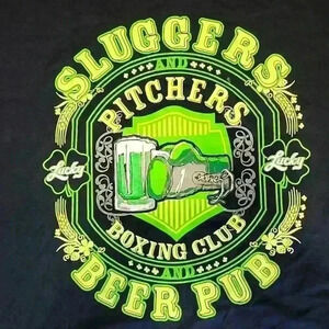 Sluggers and Pitchers Beer Pub 3xl Black T Shirt EUC